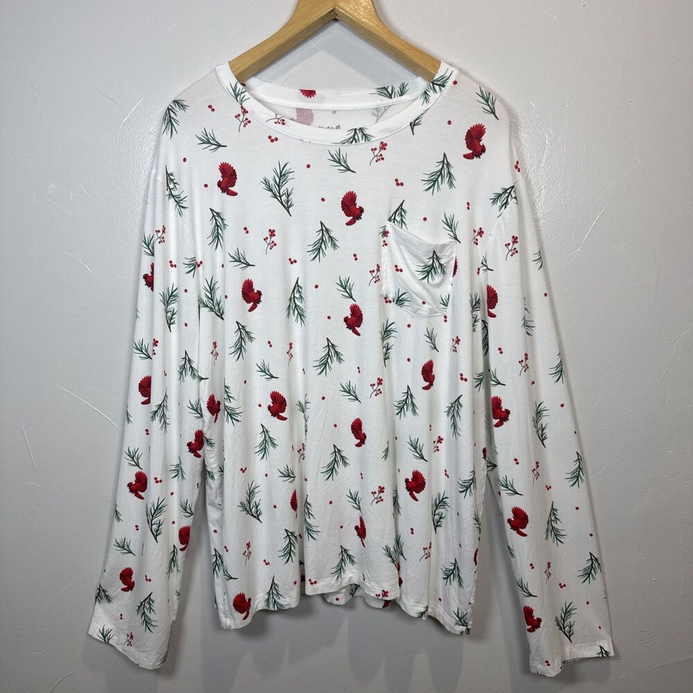 Kyte Baby Christmas Pajama Top Cardinal Women's Size XL Bamboo Blend